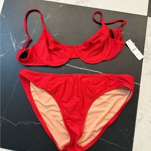 J. Crew Red Underwire Bikini Set